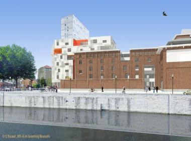 Un dessin d’architecte du site tel qu'il sera dans le futur.  - &copy;L’Escaut-MSA-Grontmij Brussels
